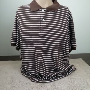 Harbor Bay XL Polo Rugby Stripe Brown Shirt